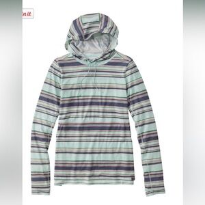 NWOT - LL Bean Women's Everyday SunSmart® Hooded Pullover, Stripe, size L